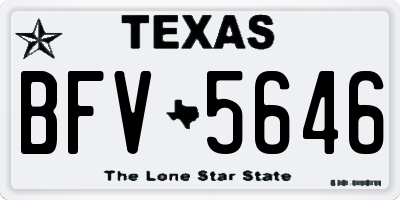 TX license plate BFV5646
