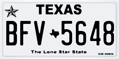 TX license plate BFV5648