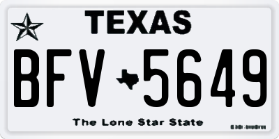 TX license plate BFV5649