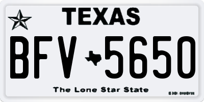 TX license plate BFV5650