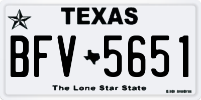 TX license plate BFV5651