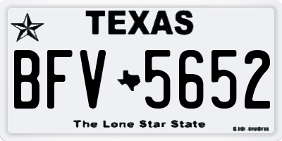 TX license plate BFV5652