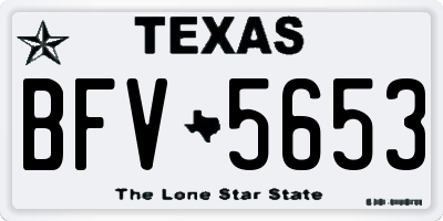 TX license plate BFV5653