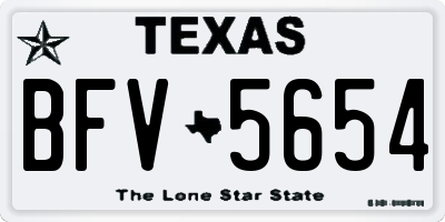 TX license plate BFV5654