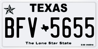 TX license plate BFV5655
