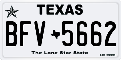 TX license plate BFV5662