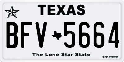 TX license plate BFV5664