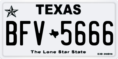 TX license plate BFV5666