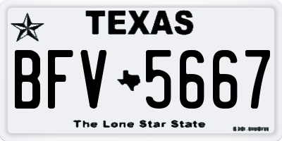 TX license plate BFV5667
