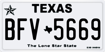 TX license plate BFV5669