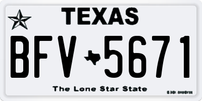 TX license plate BFV5671
