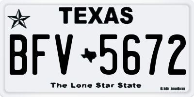 TX license plate BFV5672