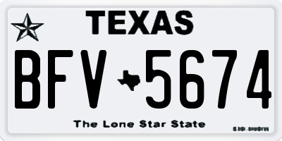 TX license plate BFV5674