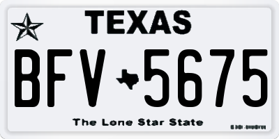 TX license plate BFV5675