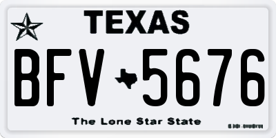 TX license plate BFV5676