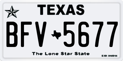 TX license plate BFV5677