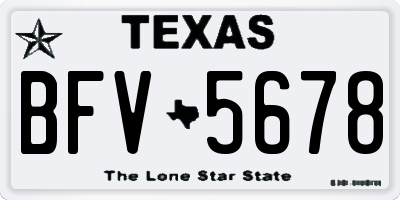TX license plate BFV5678