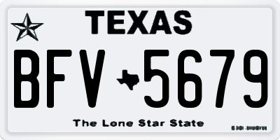 TX license plate BFV5679