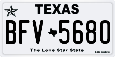 TX license plate BFV5680