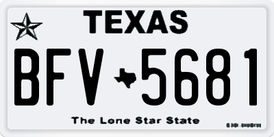TX license plate BFV5681