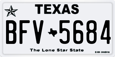 TX license plate BFV5684