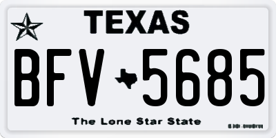 TX license plate BFV5685
