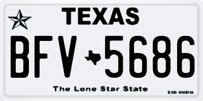 TX license plate BFV5686