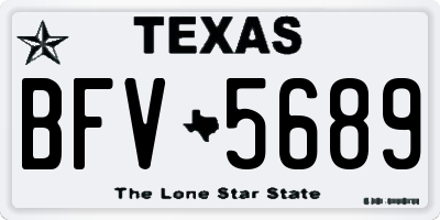 TX license plate BFV5689