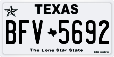 TX license plate BFV5692