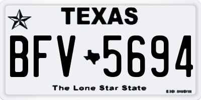 TX license plate BFV5694