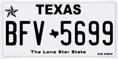 TX license plate BFV5699