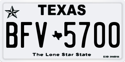 TX license plate BFV5700