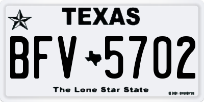 TX license plate BFV5702