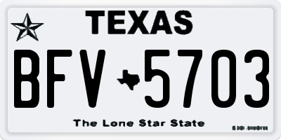 TX license plate BFV5703