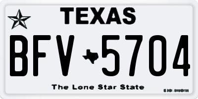 TX license plate BFV5704