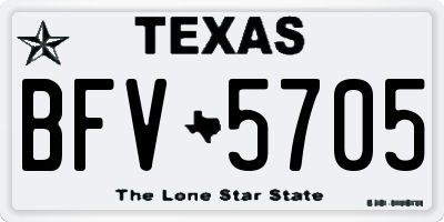 TX license plate BFV5705