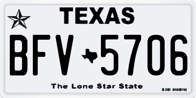 TX license plate BFV5706