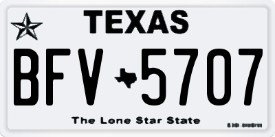 TX license plate BFV5707