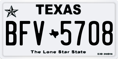 TX license plate BFV5708
