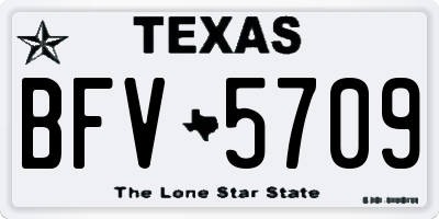 TX license plate BFV5709