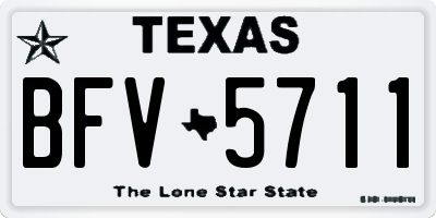 TX license plate BFV5711