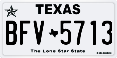 TX license plate BFV5713