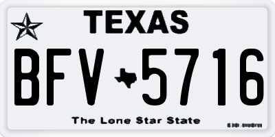 TX license plate BFV5716