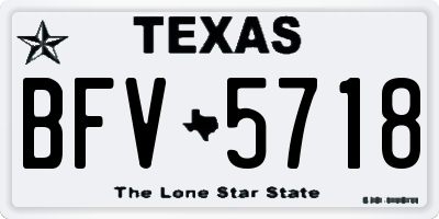 TX license plate BFV5718