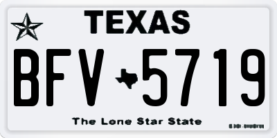 TX license plate BFV5719
