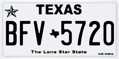 TX license plate BFV5720