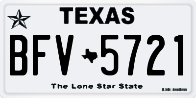 TX license plate BFV5721