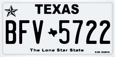 TX license plate BFV5722