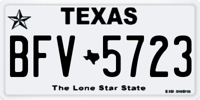 TX license plate BFV5723