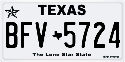TX license plate BFV5724